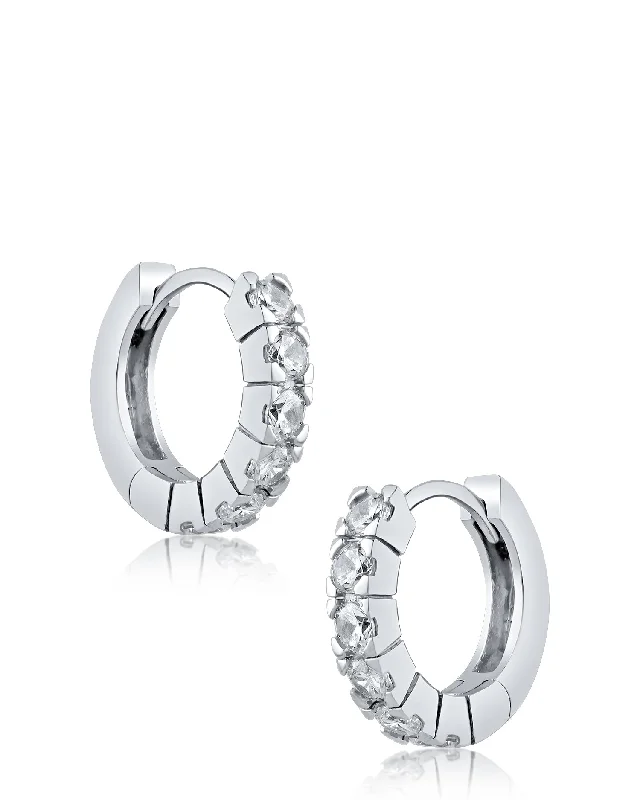 Best hoop earrings with infinity designs for a timeless and meaningful symbol-Round CZ Huggie