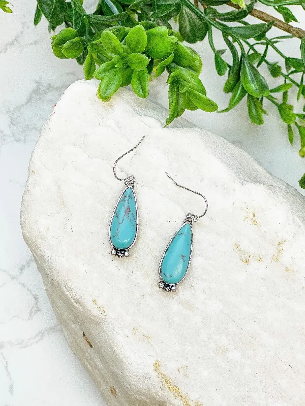 Best hoop earrings with smooth ceramic finishes for a polished, clean style-Semi-Precious Western Geometric Earrings