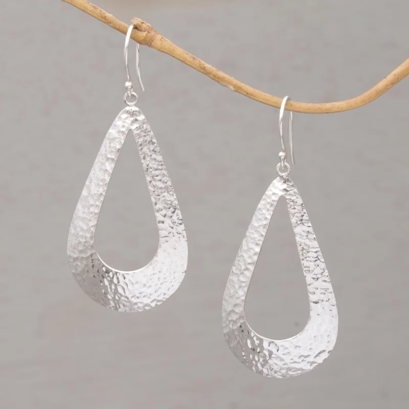 Best hoop earrings with custom designs for a personalized, unique accessory-Silver Shimmer Sterling Silver Dangle Earrings