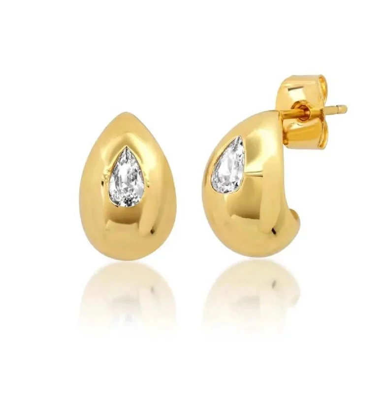 Hoop earrings with gold accents for a warm, elegant statement piece-Small Drop Sparkle Earrings