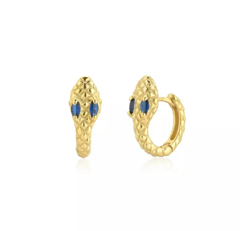 Best hoop earrings with turquoise stones for a bohemian-inspired vibe-Snake Hugger