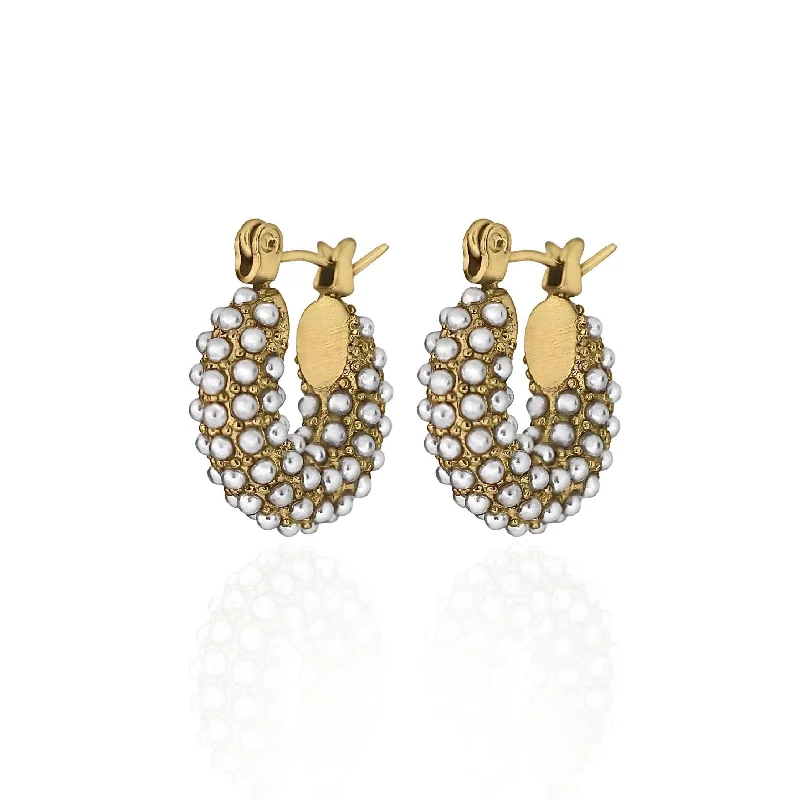 Best hoop earrings with hammered gold for a rustic yet elegant look-Snowball Hoops