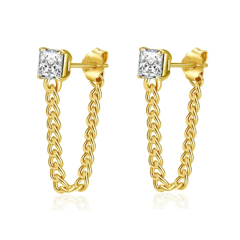 Best hoop earrings with infinity designs for a timeless and meaningful symbol-Square Cuban Chain Earring