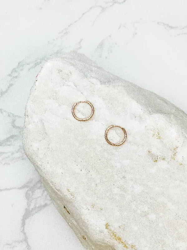 Best hoop earrings with geometric triangle shapes for a modern, chic design-Stainless Steel Hoop Earrings - Rose Gold