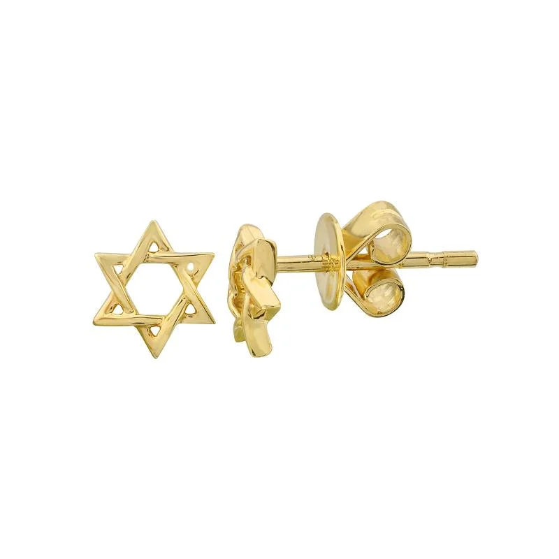 Best hoop earrings with satin ribbons for a soft, feminine appearance-Star of David Stud