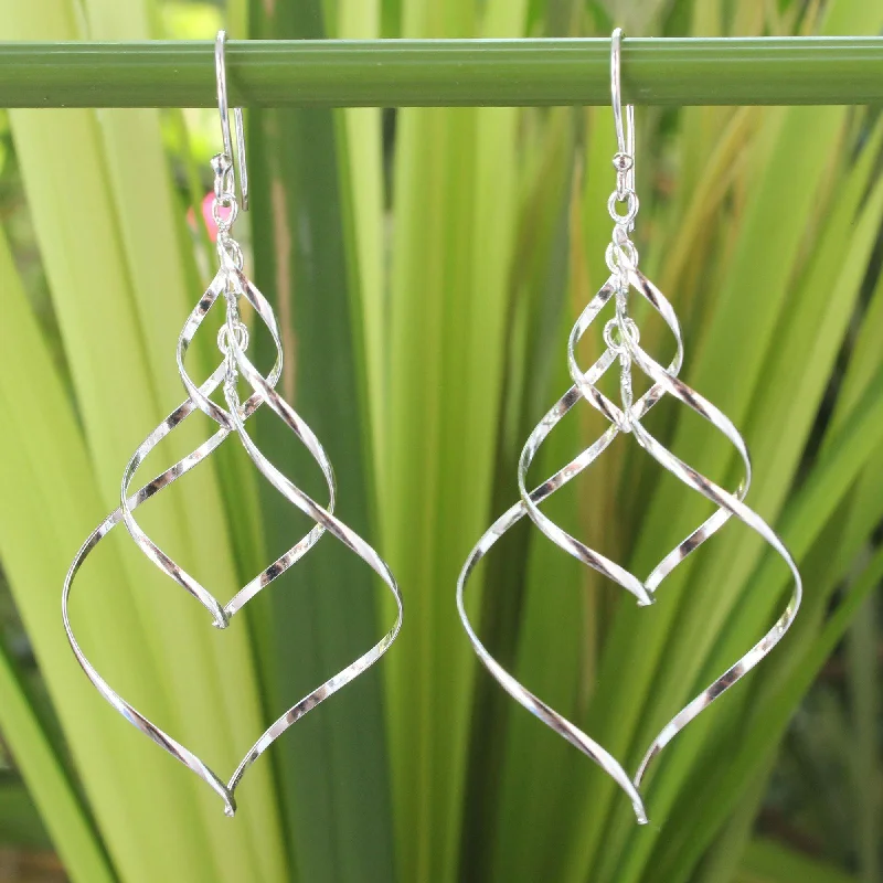 Best hoop earrings with angel wing accents for a spiritual and meaningful design-Sterling Silver Chime Dangle Earrings