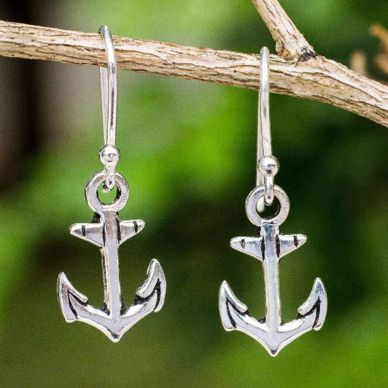 Hoop earrings with circle designs for a classic and timeless shape-Anchor Dangle Earrings