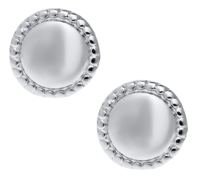 Best hoop earrings with Swarovski crystals for added sparkle and luxury-Sterling Silver Disc Safety Baby Studs