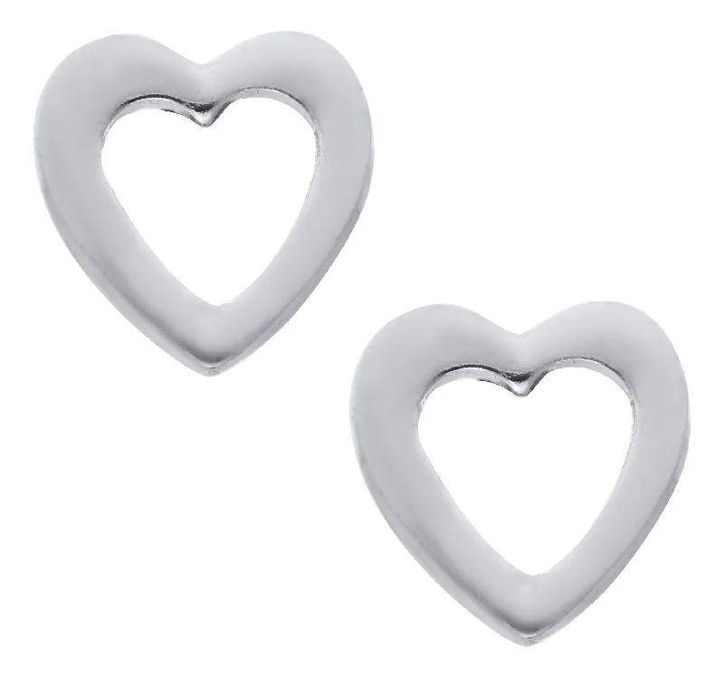 Best hoop earrings with custom engravings for a personalized and meaningful gift-Sterling Silver Open Heart Baby Studs