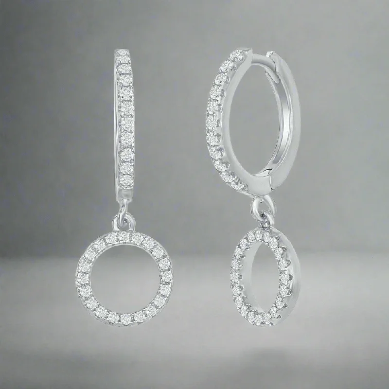 Best hoop earrings with oval shapes for a unique and elongated design-SS Small Huggie Hoop CZ Circle Earrings