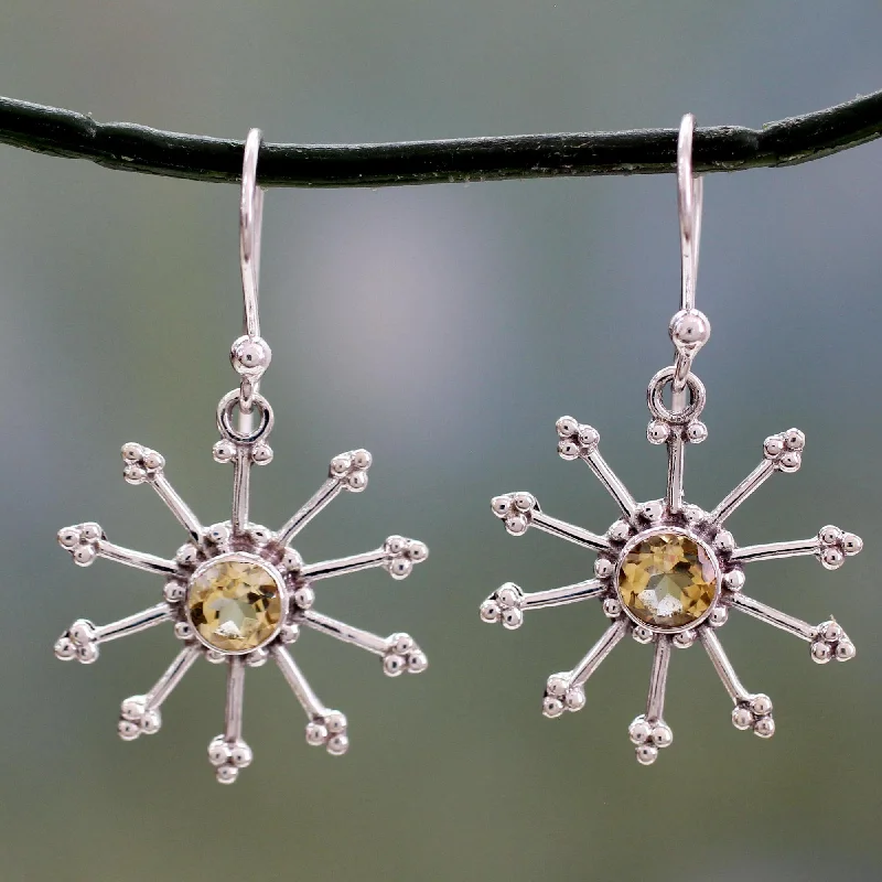 Hoop earrings with diamond-cut surfaces for added sparkle and shine-Sunshine Daze Dangle Earrings