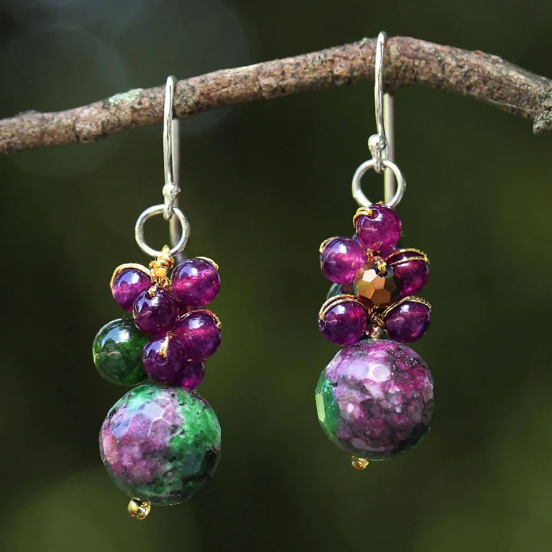 Best hoop earrings with floral designs for a feminine and delicate look-Sweet Berries Multi-Gem Cluster Earrings