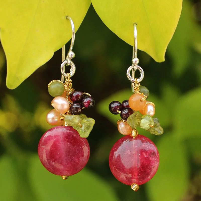 Hoop earrings with floral motifs for a feminine and nature-inspired look-Thai Joy Cluster Earrings