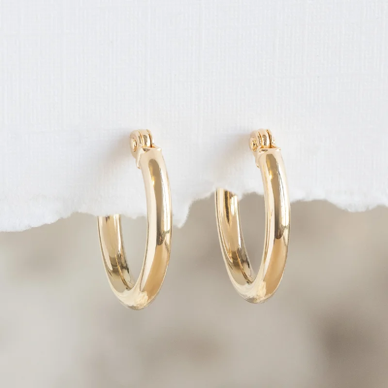 Best hoop earrings with geometric hexagon shapes for a modern, angular look-The Charm Hoop Earrings | 14K Yellow Gold