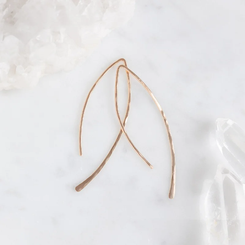 Hoop earrings with floral motifs for a feminine and nature-inspired look-The Wishbone Earrings | Rose Gold Filled