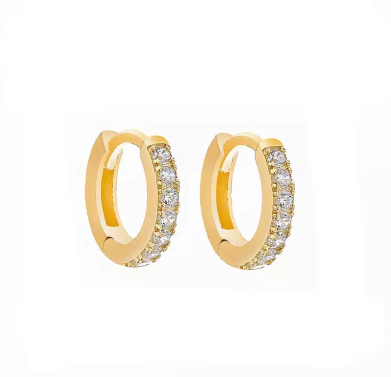 Best hoop earrings with blackened metal for an edgy and bold appearance-Tiny Everyday Diamond Huggies