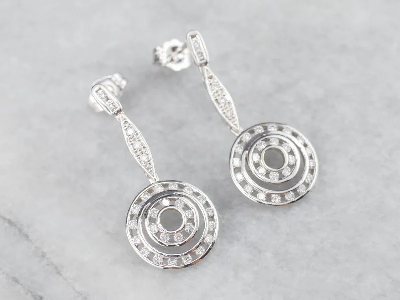 Best hoop earrings with blackened metal for an edgy and bold appearance-White Gold Dangle Diamond Earrings