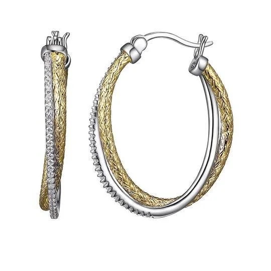 Hoop earrings with infinity loop designs for a continuous and eternal shape-YGP Sterling CZ Oval Hoop Earrings