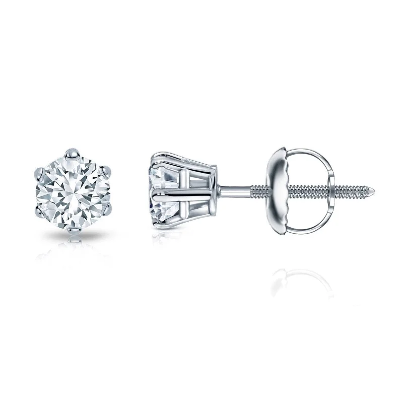 Maximalist Stud Earrings for Bling -Auriya 1/3ctw Round Diamond Stud Earrings 14k Gold 6-Prong (H-I, SI1-SI2)