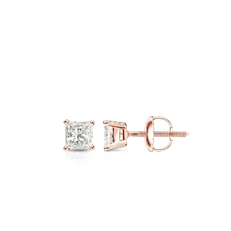 Stud Earrings for Prom Night -Auriya 14k Gold 0.25ctw Princess-cut Diamond Stud Earrings