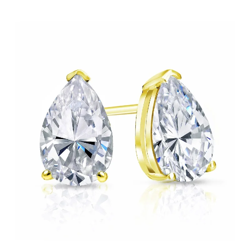 Stud Earrings for Fitness Activities -Auriya 14k Gold 1ctw Pear Diamond Stud Earrings (G-H, VS1-VS2)