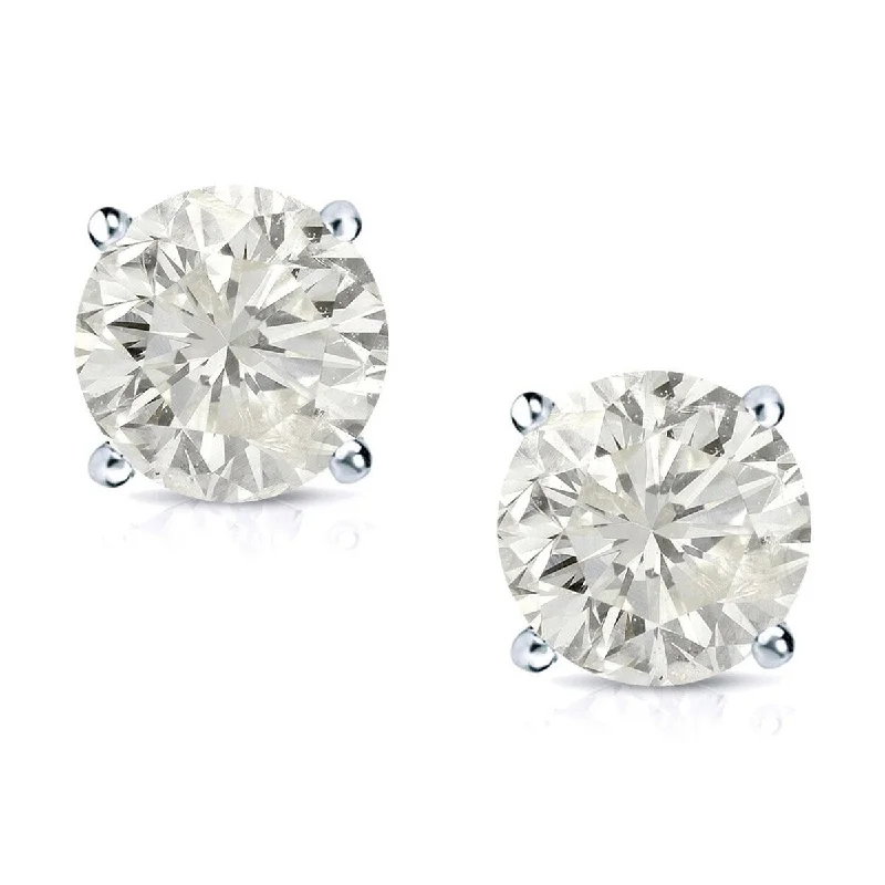 Stud Earrings for Travel Look -Auriya 14k Gold 3/4ctw Diamond Stud Earrings Clarity-enhanced (E-F,G-H,H-I or J-K, SI1-SI2, I1-I2, or I2-I3)