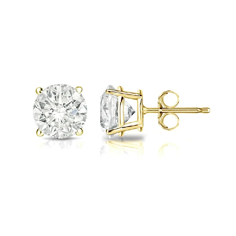 Triangular Stud Earrings for Edge -Auriya 18k Gold 3/4ct TW Clarity-enhanced Diamond Stud Earrings (J-K, I2-I3)