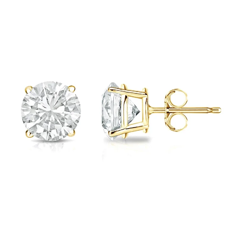 Minimalist Stud Earrings with Simplicity -Auriya 18k Gold 3/4ctw Clarity-enhanced Diamond Stud Earrings (J-K, VS1-VS2)