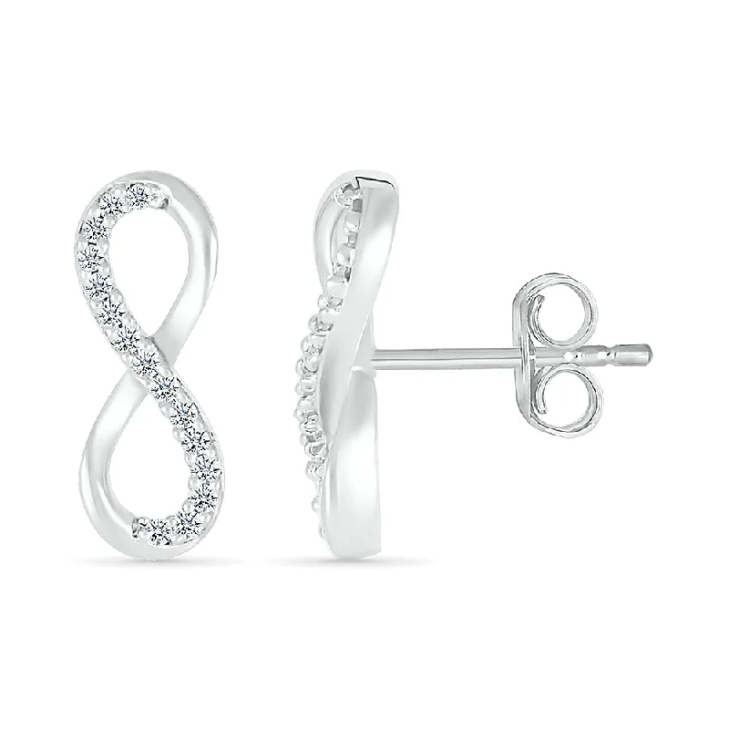 Minimalist Stud Earrings with Simplicity -.06ctw Diamond Infinity Stud Earrings