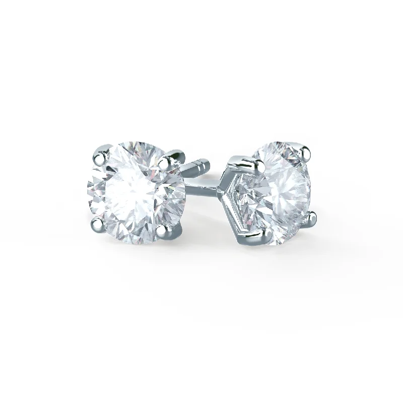 Round Stud Earrings for Classic -SENA - Certified Lab Diamond Platinum Stud Earrings