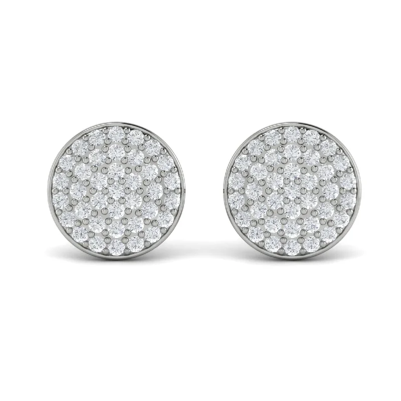 Stud Earrings for Christmas Party -Diamond Disc Stud Earrings