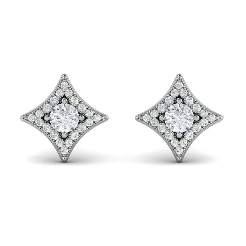 Round Stud Earrings for Classic -Diamond Vlora Star Stud Earrings