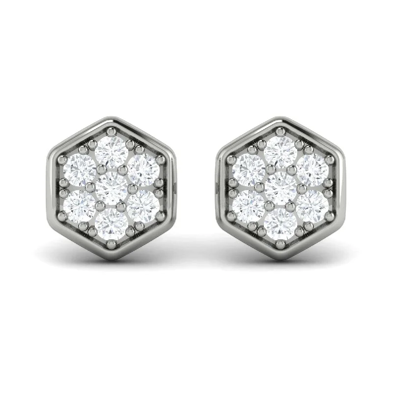 Stud Earrings with Rhinestones -Diamond Cluster Honeycomb Stud Earrings