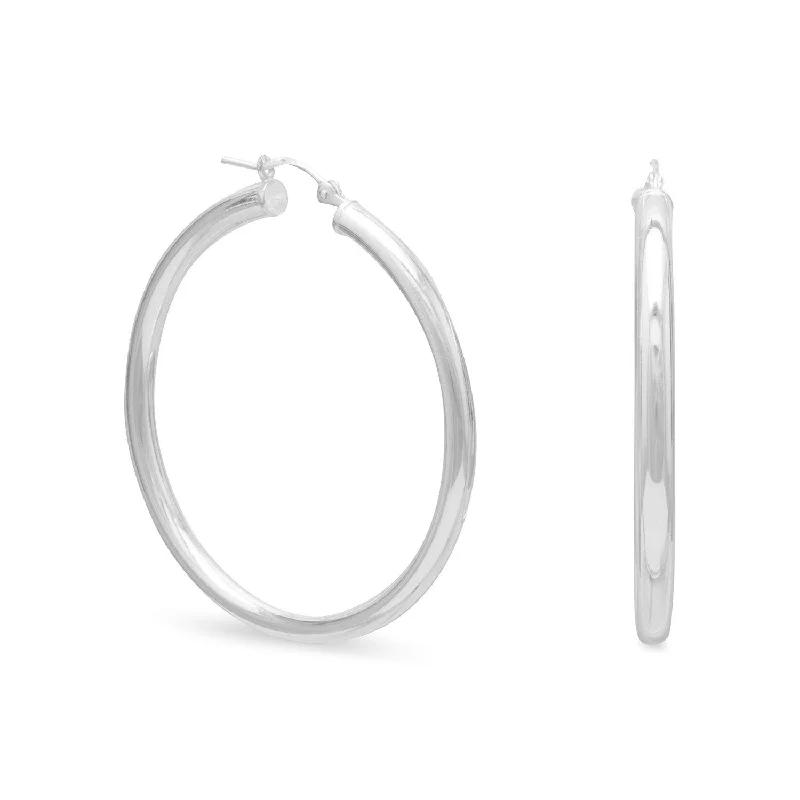 Drop Earrings for Birthday Celebration -3mm x 40mm Hoop Earrings with Click