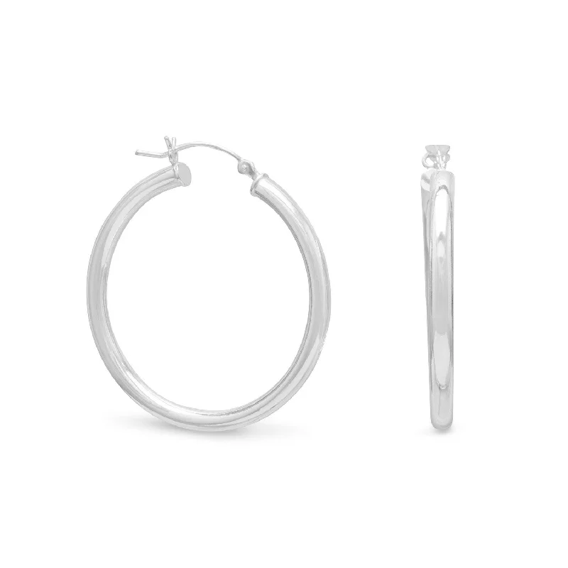 Drop Earrings for Party Look -3mm x 35mm Hoop Earrings with Click