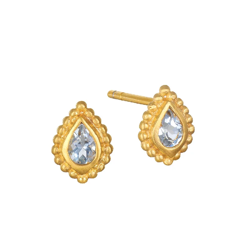 Drop Earrings with Star Motifs -Commune with Love Blue Topaz Stud Earring