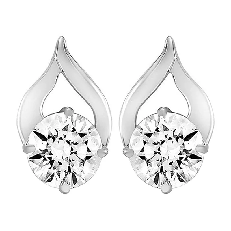 Pearl Drop Earrings for Elegance -Mahi Delicate Drop Stud Earrings with White Cubic Zirconia for Women (ER1109743RWhi)