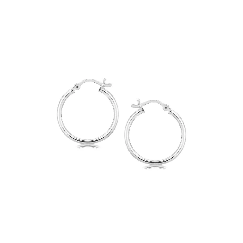 Gemstone Drop Earrings for Color -Sterling Silver Polished Thin Hoop Earrings with Rhodium Plating (20mm)