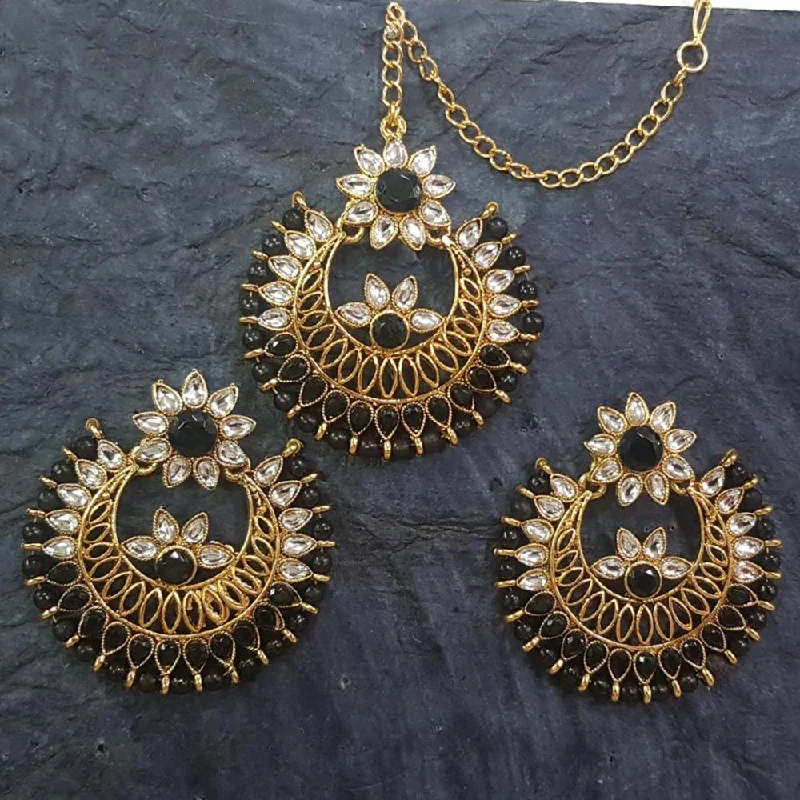 Drop Earrings for Birthday Celebration -Shreeji Gold Plated Earrings With Mangtikka