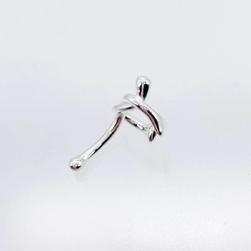 Single silver ear clip