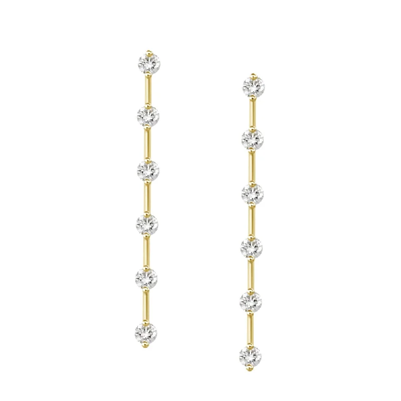 Star Shaped Drop Earrings for Charm -18k Gold Diamond Dangle Earrings