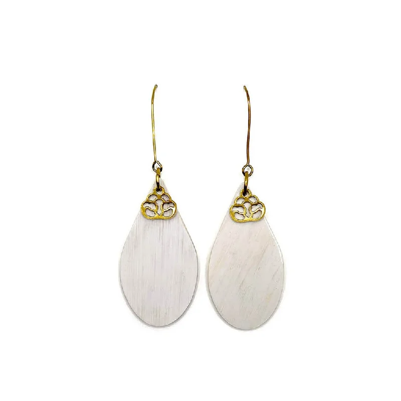 Drop Earrings with Leaf Motifs -Ankole Droplet Earrings