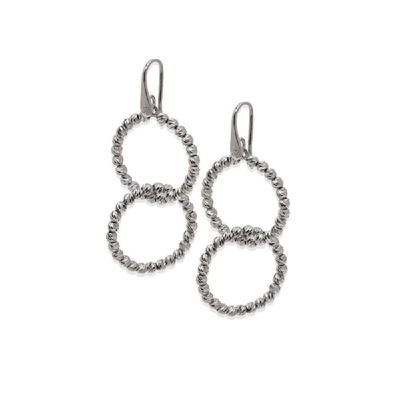 Drop Earrings with Crown Designs -Desmos Slash Diamond-Cut Interlock Earrings