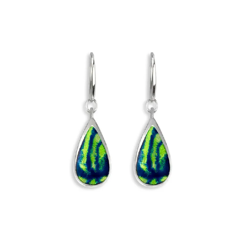 Drop Earrings with Knot Designs -Nicole Barr Blue & Green Aurora Teardrop Wire Earrings