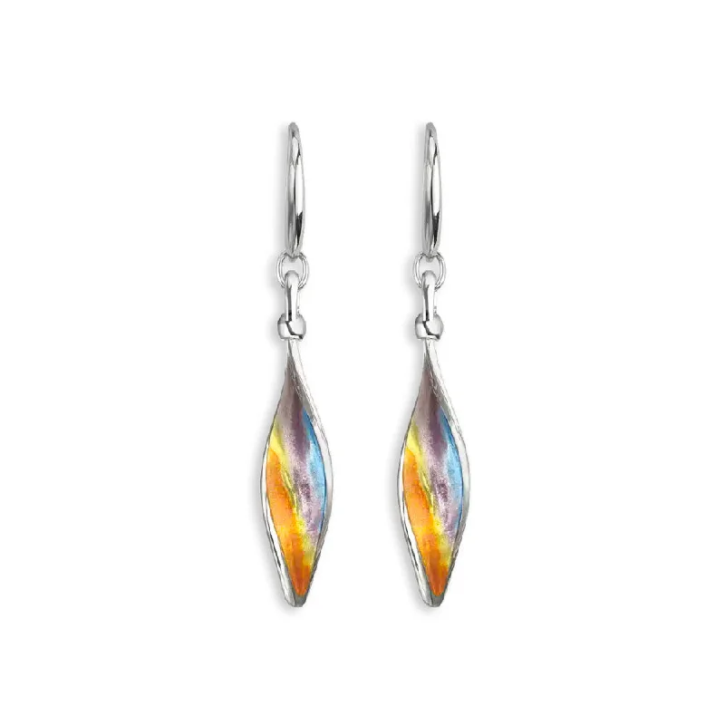 Diamond Drop Earrings for Luxury -Nicole Barr Sunset Enamel Twist Drop Earrings