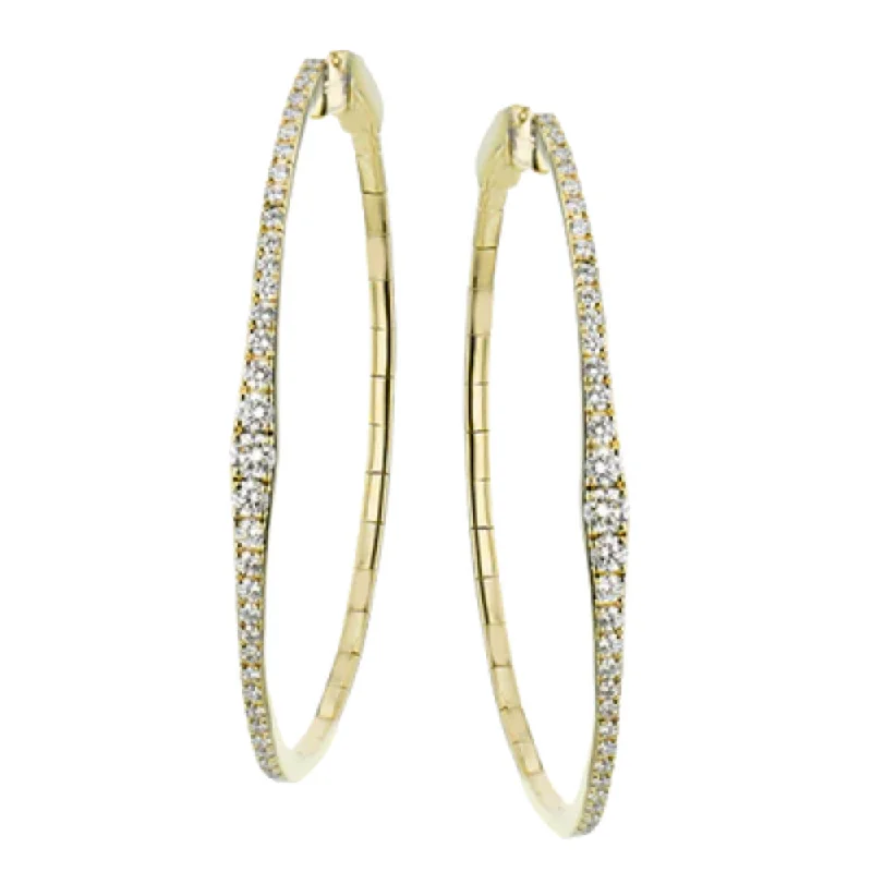 Drop Earrings for Graduation Day -Simon G. 18k Diamond Hoop Earrings