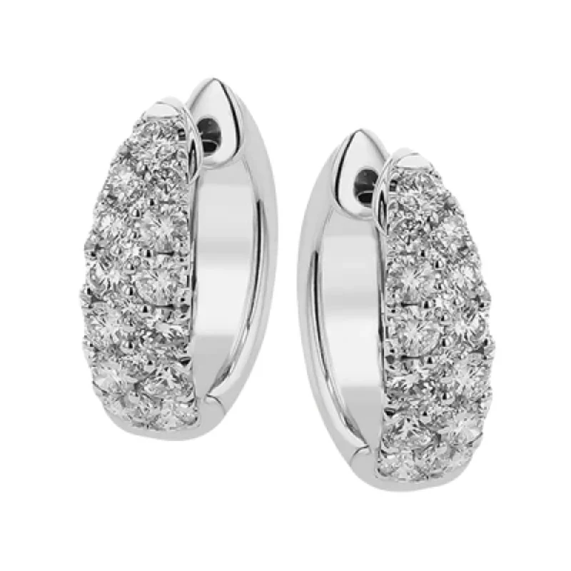 Drop Earrings for Prom Night -Simon G. 18k Tapered Diamond Hoop Earrings