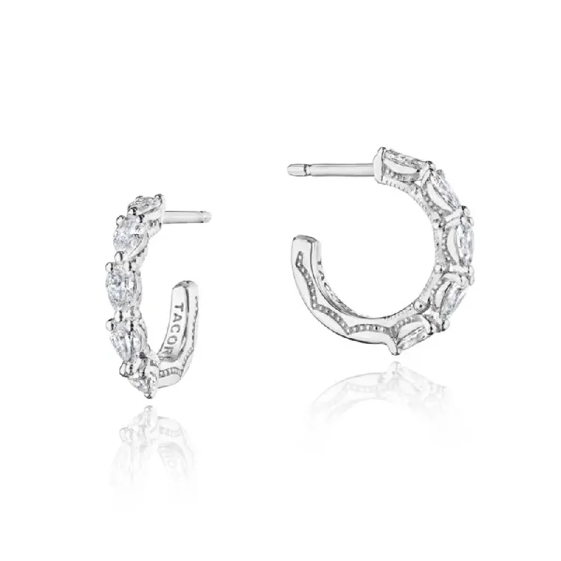 Gold Drop Earrings for Women -Tacori 18k Stilla Diamond Hoop Earrings