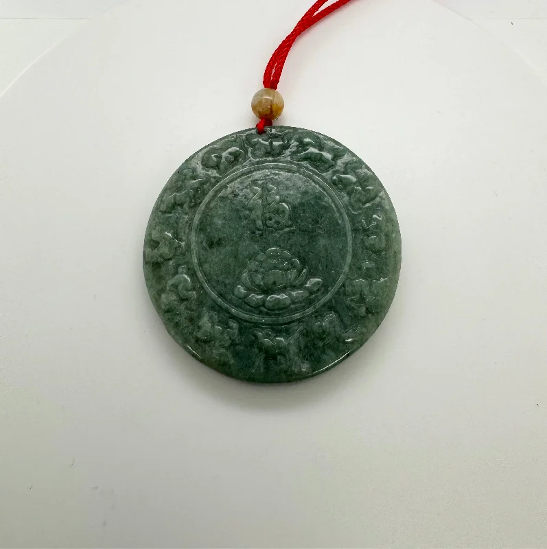 Necklaces and pendants with custom engravings for a personal, meaningful gift-12 Chinese Zodiac Animals Jade Pendant