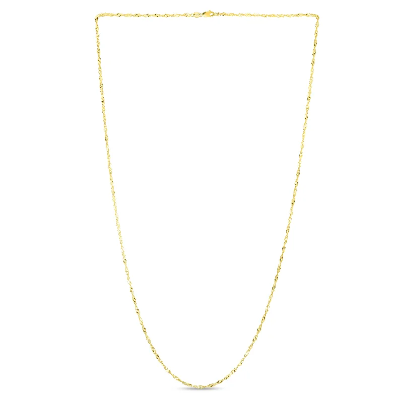 Necklaces and pendants with feather designs for a boho-chic, carefree vibe-14K Gold 1.3mm Singapore Chain